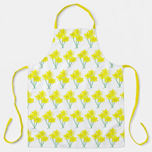 Gelbe Daffodin Frühlingsbrunch Blume Blumenstrauß Schürze (Vorderseite)