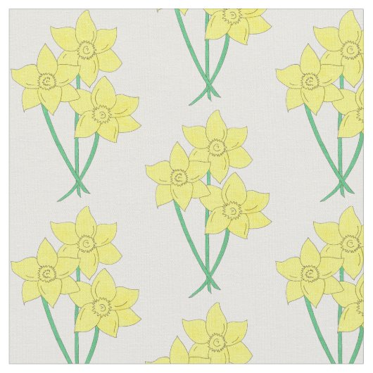 Gelbe Daffodin Frühlingsbrunch Blume Blumenstrauß Stoff (Nahaufnahme)