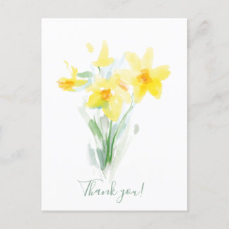 Gelbe Daffodin / Personalisiert/ Danke Postkarte