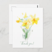 Gelbe Daffodin / Personalisiert/ Danke Postkarte (Vorne/Hinten)