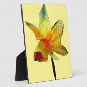 Gelbe Daffodische Aquarellkunst Frühlingskunst Blu Fotoplatte (Seite)