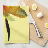 Gelbe Daffodische Aquarellkunst Frühlingskunst Blu Geschirrtuch (Viertel Falte)