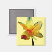 Gelbe Daffodische Aquarellkunst Frühlingskunst Blu Magnet (Vorderseite/Rückseite)