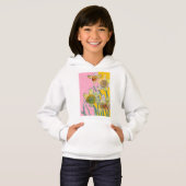 Gelbe Daffodische Aquarellkunst Giro del Malcanton Hoodie (Vorne ganz)