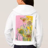 Gelbe Daffodische Aquarellkunst Giro del Malcanton Hoodie (Rückseite)