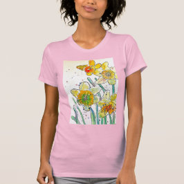 Gelbe Daffodische Aquarellkunst Giro del Malcanton T-Shirt