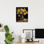 Gelbe Daffodische Blume Art Print Poster (Heimbüro)