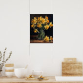 Gelbe Daffodische Blume Art Print Poster (Küche)