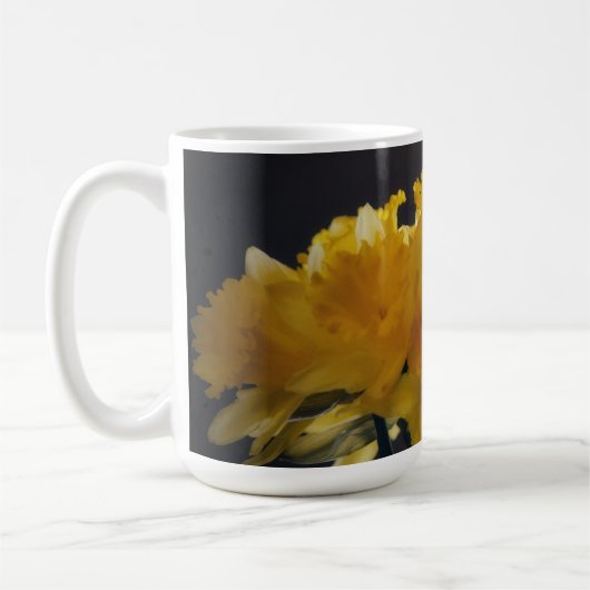 Gelbe Daffodische Blume Art Tasse Cup (Links)