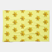 Gelbe Daffodische Blume Nahtloses Muster Geschirrtuch (Horizontal)