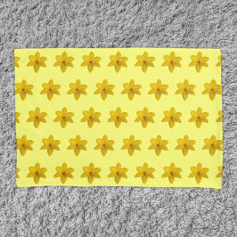 Gelbe Daffodische Blume Nahtloses Muster Kissenbezug