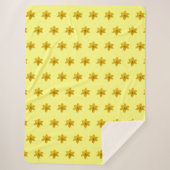 Gelbe Daffodische Blume Nahtloses Muster Sherpadecke (Vorderseite)