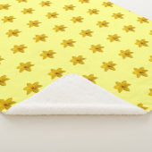 Gelbe Daffodische Blume Nahtloses Muster Sherpadecke (3/4)