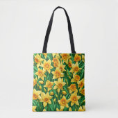 Gelbe Daffodische Blume Tote Tasche (Vorderseite)