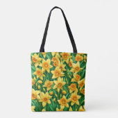 Gelbe Daffodische Blume Tote Tasche (Rückseite)