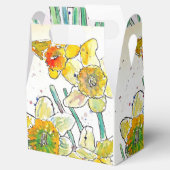 Gelbe Daffodische Blume Wasserfarbe Geburtstag Geschenkschachtel (Geöffnet)