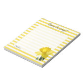 Gelbe Daffodische Blumenfotografie Streifen Notizblock (Rotiert)