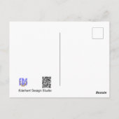 Gelbe Dahlia mit rosa Grenz-DIY Postkarte (Rückseite)