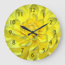 Gelbe Dahlie Große Wanduhr