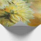 Gelbe Dahlie-Kunst-Geschenk-Verpackung Geschenkpapier (Ecke)