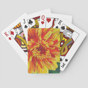Gelbe Dahlie-Spielkarten Spielkarten