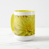 Gelbe Dahlie-Tasse Tasse (Vorderseite Links)