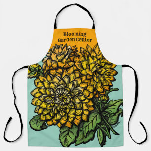 Gelbe Dahlien Floral  Schürze
