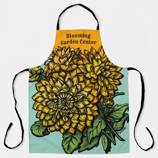 Gelbe Dahlien Floral  Schürze (Vorderseite)