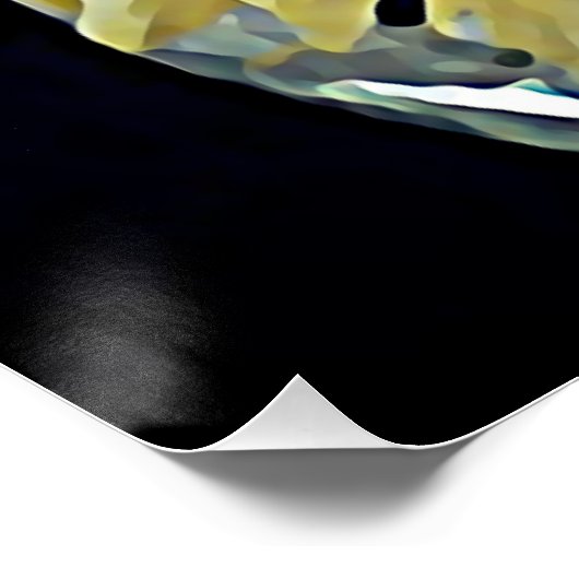 Gelbe Dahlien - Gemälde Poster (Ecke)