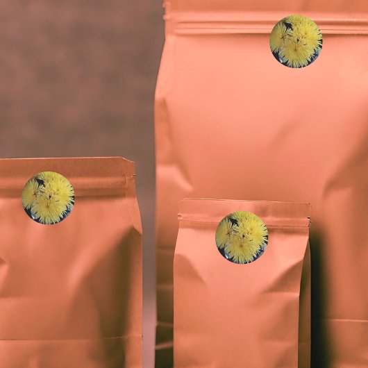 Gelbe Dahlien - Gemälde Runder Aufkleber