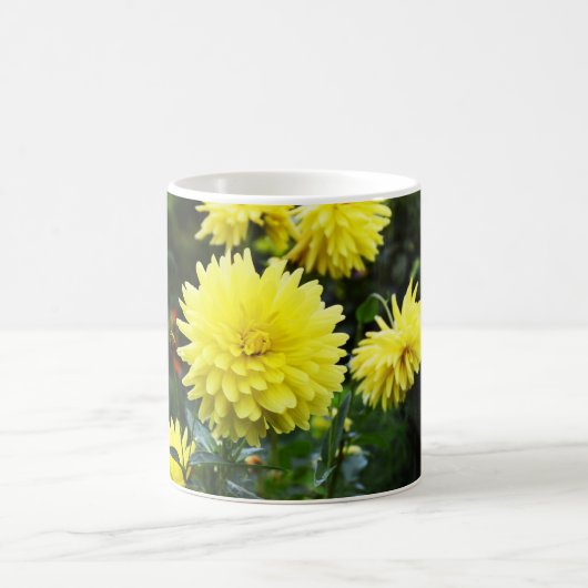 Gelbe Dahlien Kaffeetasse (Mittel)
