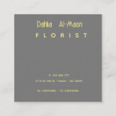 Gelbe Dahlien Quadratische Visitenkarte (Rückseite)