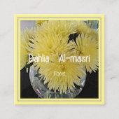 Gelbe Dahlien Quadratische Visitenkarte (Vorderseite)