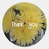 Gelbe Dahlien - Vielen Dank Runder Aufkleber (Vorderseite)