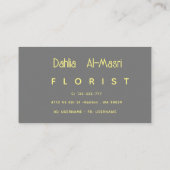 Gelbe Dahlien Visitenkarte (Rückseite)