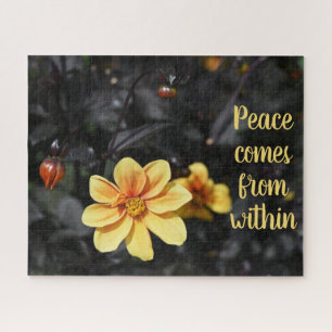 Gelbe Dahlienblumen Wisley Gardens Motivierend Puzzle