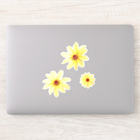 Gelbe Dahlische Blume Aufkleber (Computer)