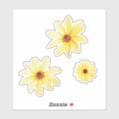 Gelbe Dahlische Blume Aufkleber (Blatt)