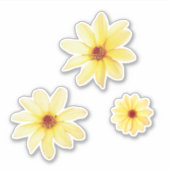 Gelbe Dahlische Blume Aufkleber (Vorderseite)