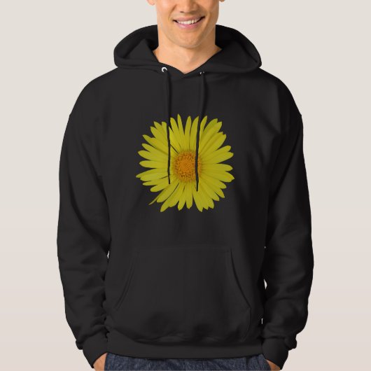 Gelbe Daisy (abgeschieden) Hoodie (Vorderseite)