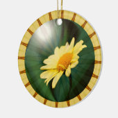 Gelbe Daisy Abstrakte Kunst Keramikornament (Links)