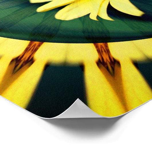 Gelbe Daisy Abstrakte Kunst Poster (Ecke)