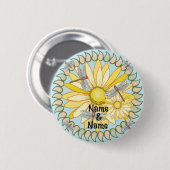 Gelbe Daisy-Anstecknadel Button (Vorne & Hinten)