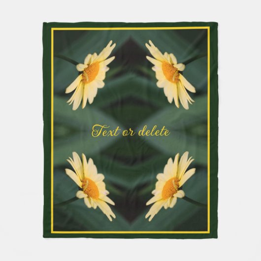 Gelbe Daisy-Blume Abstrakt Personalisiert Fleecedecke (Vorderseite)