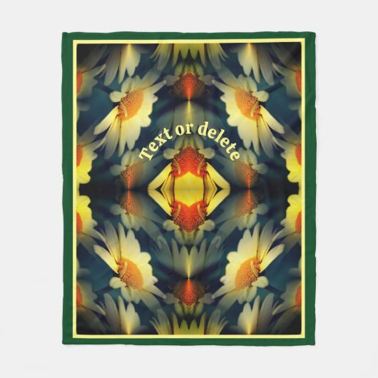 Gelbe Daisy-Blume Abstrakt Personalisiert Fleecedecke (Vorderseite)