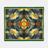 Gelbe Daisy-Blume Abstrakt Personalisiert Fleecedecke (Vorderseite (Horizontal))