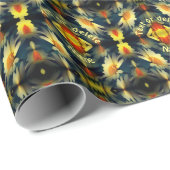 Gelbe Daisy-Blume Abstrakt Personalisiert Geschenkpapier (Rolleneckpunkt)