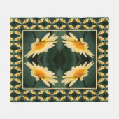 Gelbe Daisy-Blume Abstraktes Muster Fleecedecke (Vorderseite (Horizontal))