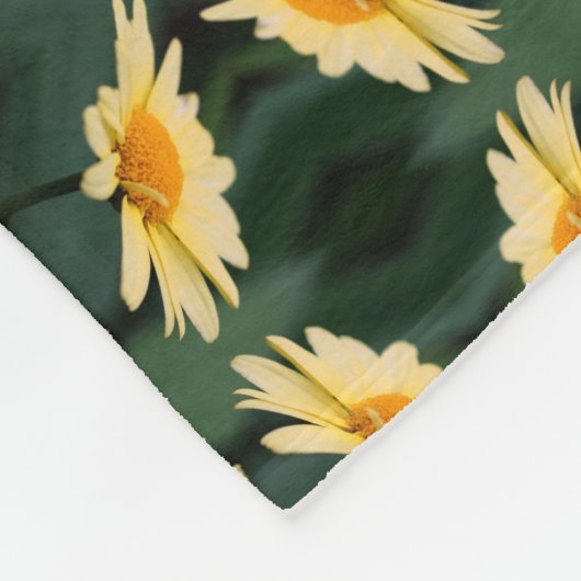 Gelbe Daisy-Blume Abstraktes Muster Fleecedecke (Ecke)