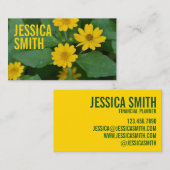 Gelbe Daisy-Blume Blumennatur Fotografie Visitenkarte (Vorne/Hinten)